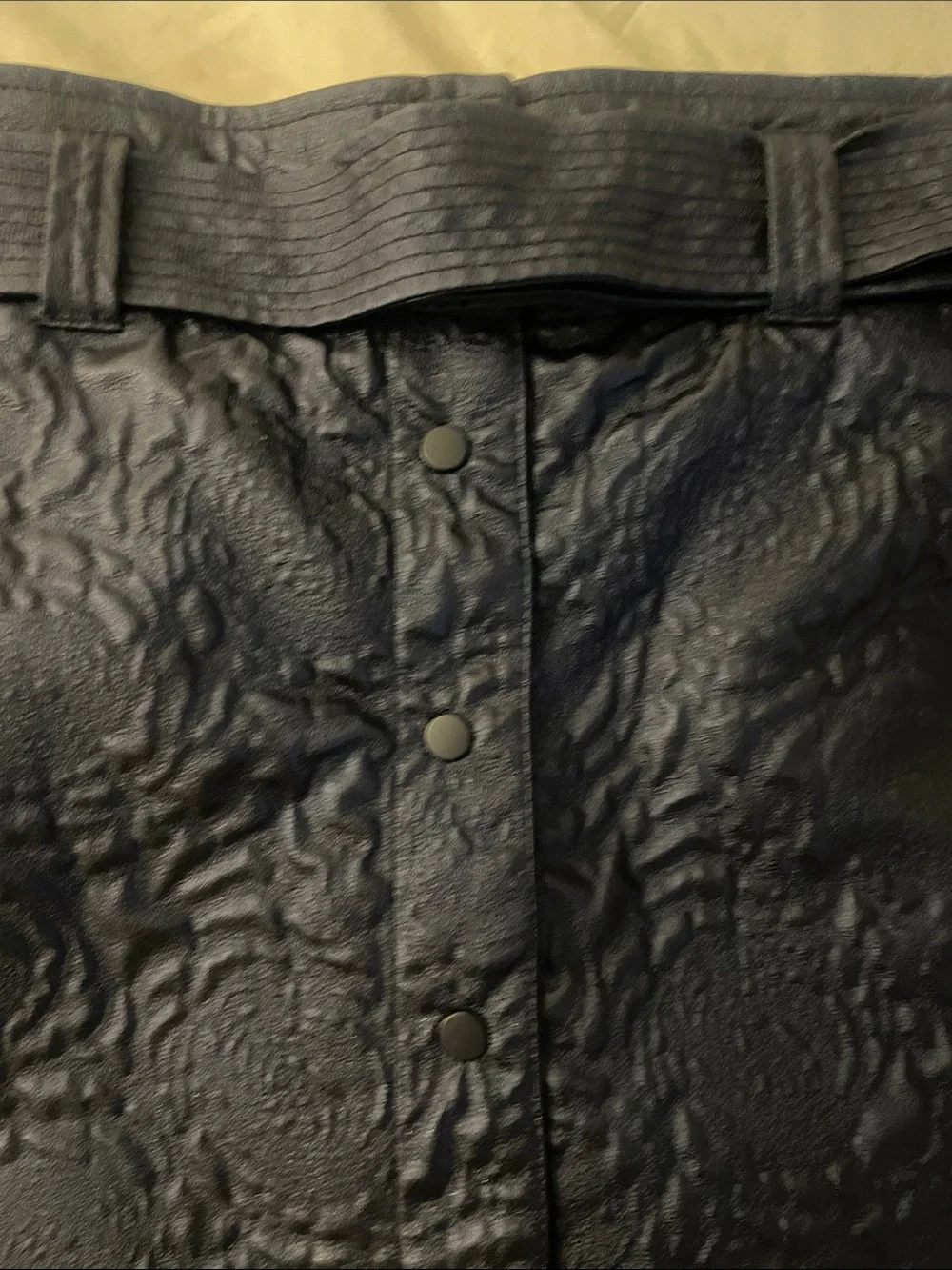 Desigual Navy Embossed Mini Skirt with Belt adorable Med never worn